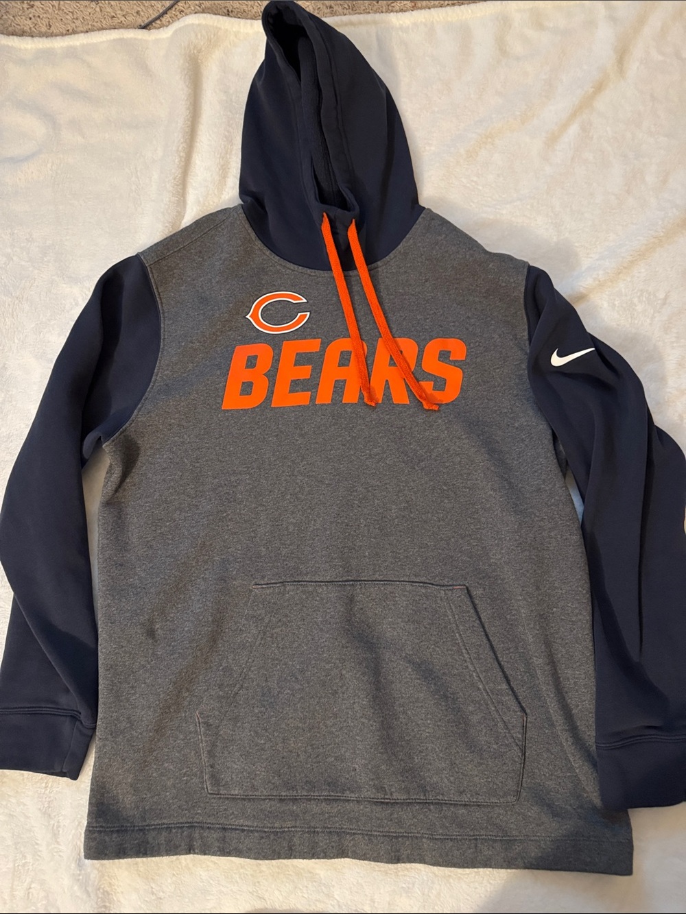 Nike Chicago Bears Pullover Hoodie - Gray, Navy & Orange